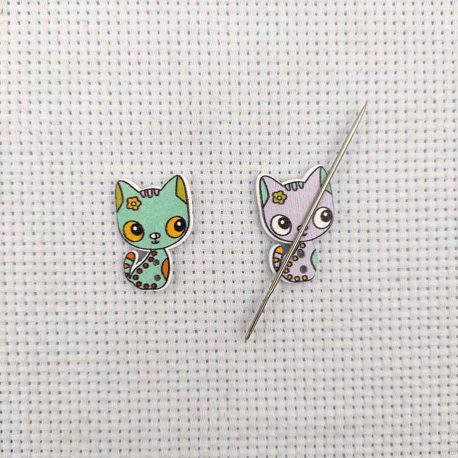 Needle Minder Magnet - 자석 바늘 마인더 우드 크로스 스티치