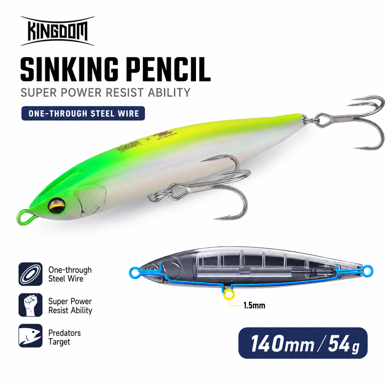 Transfer Pen Ink - 킹덤 싱킹 펜슬 낚시 루어 54g