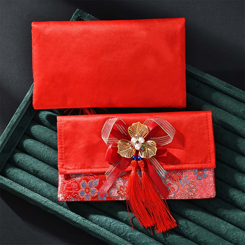 Embroidery Red - 새해 축복의말 브로케이드 붉은 봉투 설날