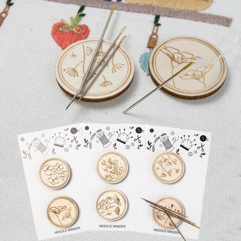 2Pcs 크로스 스티치 나무 바늘 Minder 라운드  - Needle Minder Magnet 리뷰 및 가격
