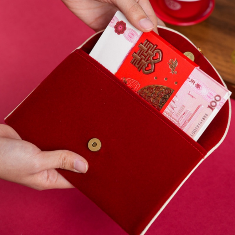 1Pcs 여러 패턴 웨딩 레드 봉투 최고의 소원 자수  - Embroidery Red 리뷰 및 가격