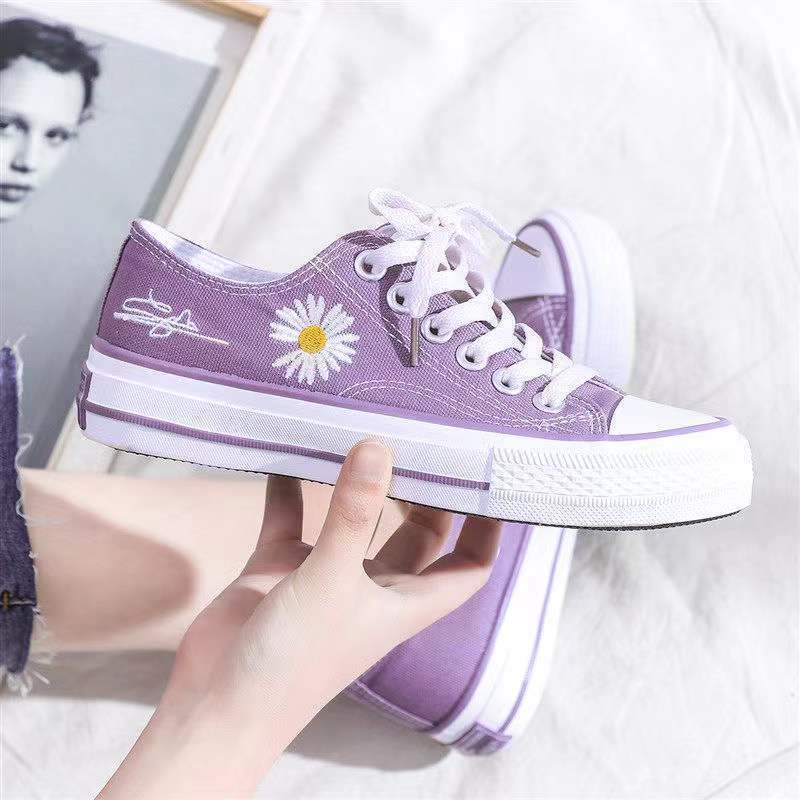 국화 자수 여성 캔버스 신발 가을 새로운 한국 캐주얼  - Embroidery Canvas 리뷰 및 가격