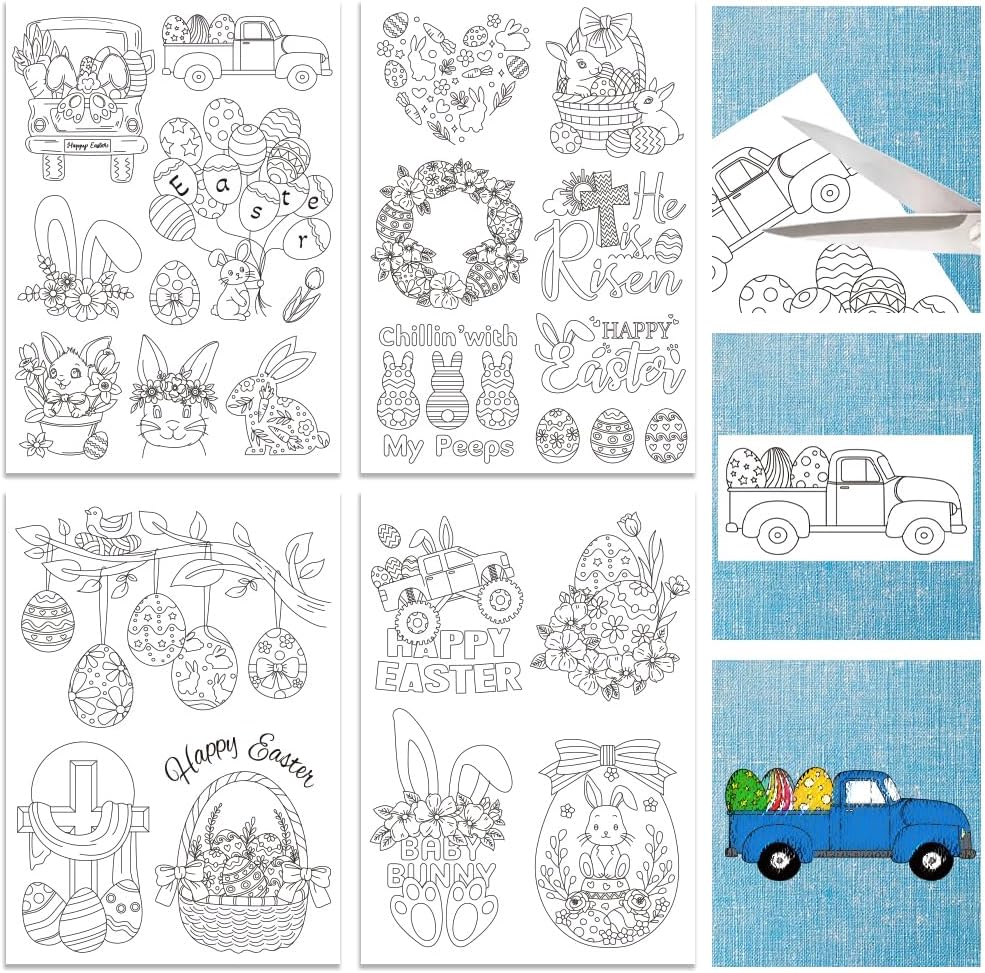 오리가치 수용성 자수 패턴 안정제 4장 - 미리 인쇄된 - Embroidery Design Patterns Flowers 리뷰 및 가격