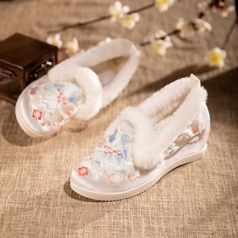 여성 겨울 로우탑 자수 면화 에스닉 스타일 얕은 슬립온 - Embroidery Canvas 리뷰 및 가격