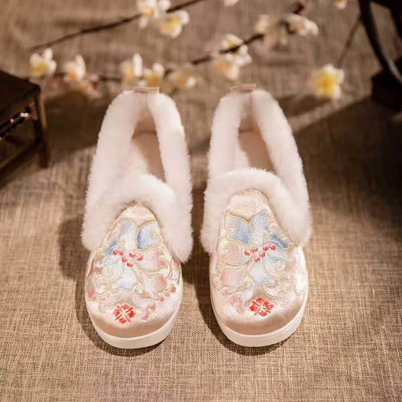 여성 겨울 로우탑 자수 면화 에스닉 스타일 얕은 슬립온 - Embroidery Canvas 리뷰 및 가격