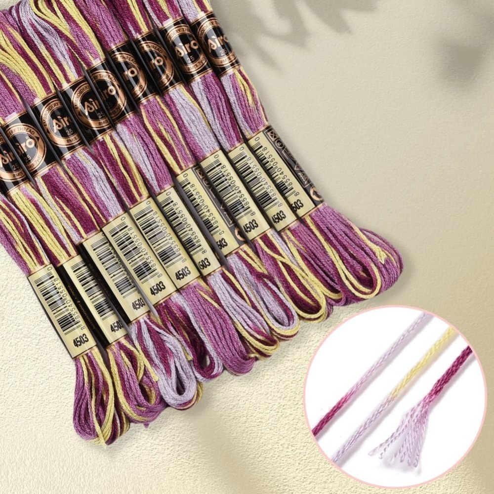 6 가닥 보라색 잡색 자수 치실 그라디언트 색상 크로스 - Embroidery Floss 리뷰 및 가격