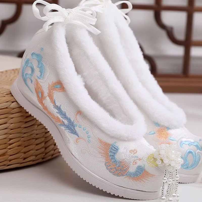 겨울 한푸 신발 여성용 중국 전통 자수 신발 대형 사이 - Embroidery Red 리뷰 및 가격