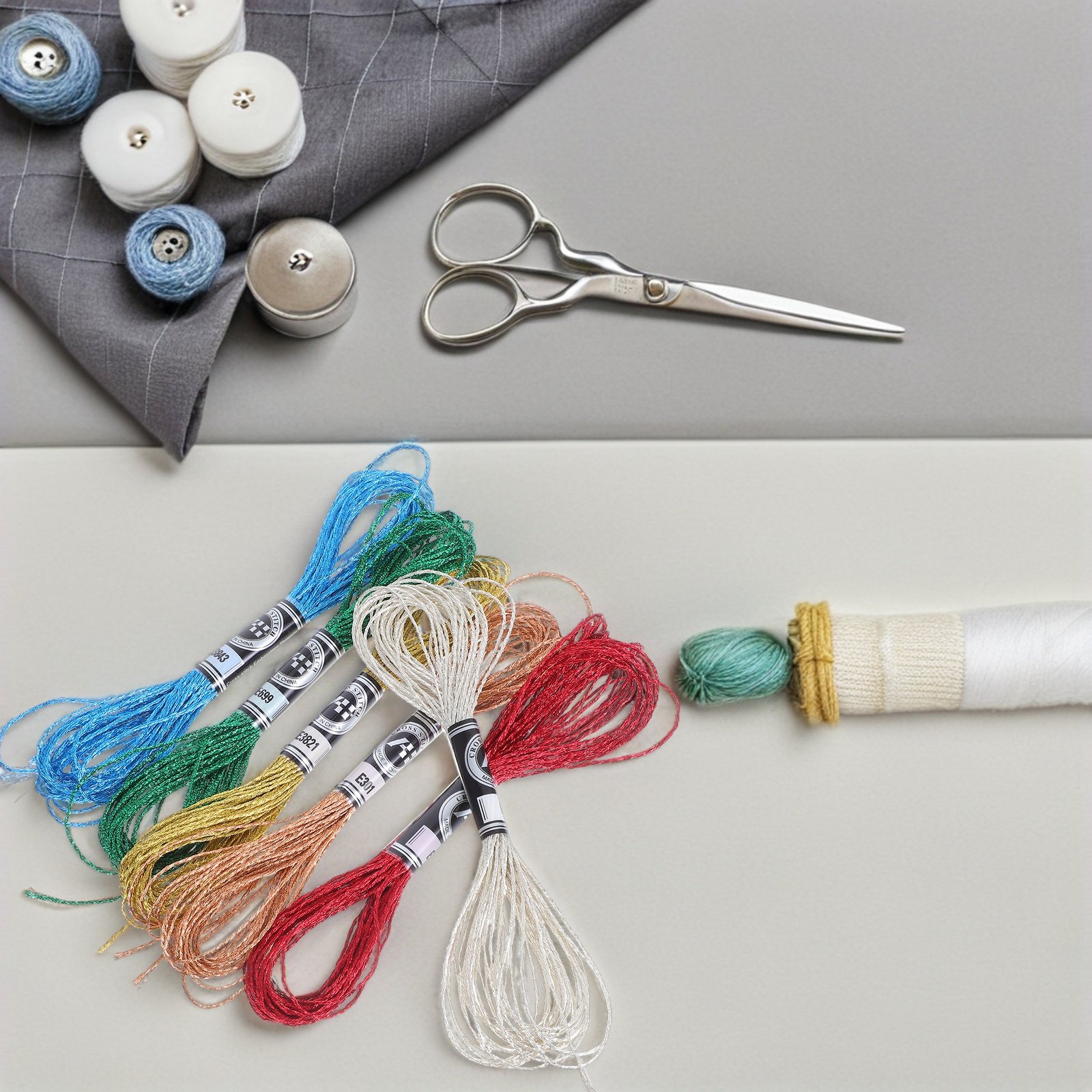 6Pcs 고급스러운 금속 자수 실 DIY 홈 장식 팔찌 - Embroidery Floss 리뷰 및 가격