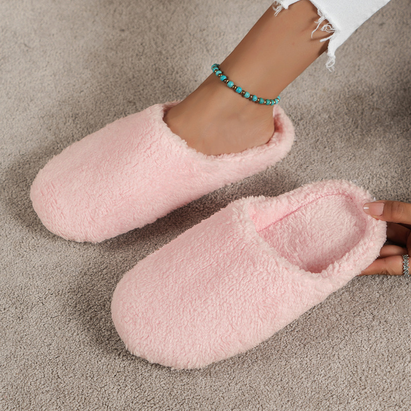 심플한 단색, 앞이 막힌 남녀공용 실내용 무소음 면 슬 - Embroidery Flat Shoes 리뷰 및 가격