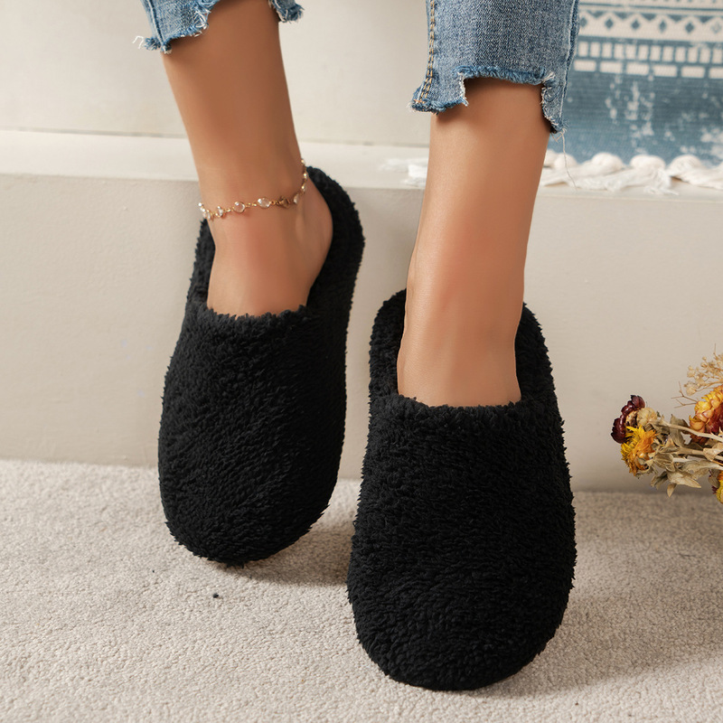 심플한 단색, 앞이 막힌 남녀공용 실내용 무소음 면 슬 - Embroidery Flat Shoes 리뷰 및 가격