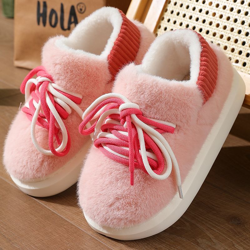 새로운 입체 풀랩 슬리퍼 홈 플러피 코튼 슈즈 2025 - Embroidery Flat Shoes 리뷰 및 가격