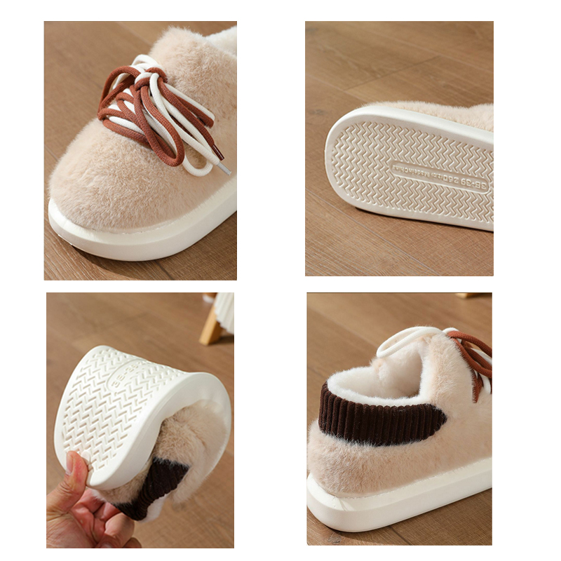 새로운 입체 풀랩 슬리퍼 홈 플러피 코튼 슈즈 2025 - Embroidery Flat Shoes 리뷰 및 가격