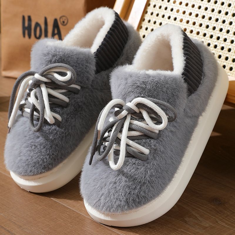 새로운 입체 풀랩 슬리퍼 홈 플러피 코튼 슈즈 2025 - Embroidery Flat Shoes 리뷰 및 가격