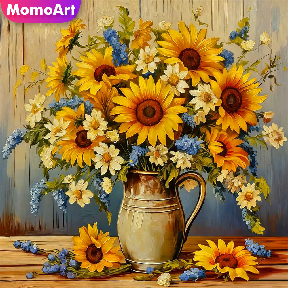 모모아트 카운트드 크로스 스티치 해바라기 디자인 프린트 - Embroidery Design Patterns Flowers 리뷰 및 가격