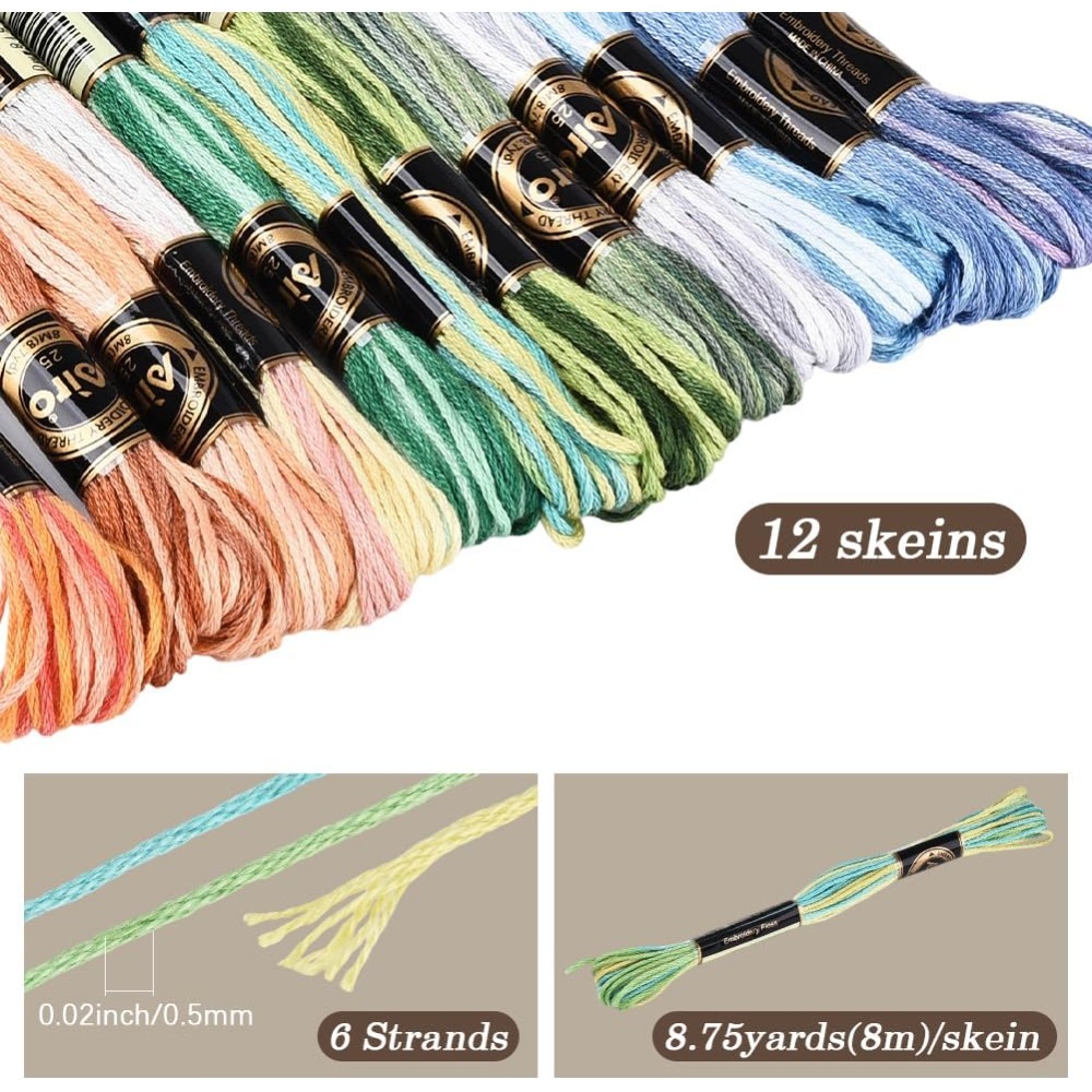 12개의 실뭉치, 105야드 크로스 스티치 자수실, 다 - Embroidery Floss 리뷰 및 가격