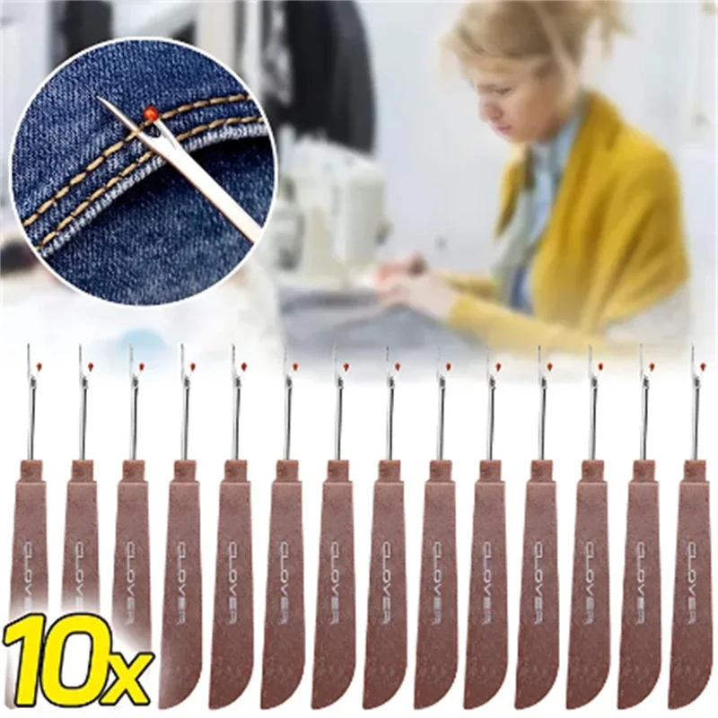 1/10Pcs 강철 스레드 커터 나무 플라스틱 손잡이  - Embroidery Removal 리뷰 및 가격