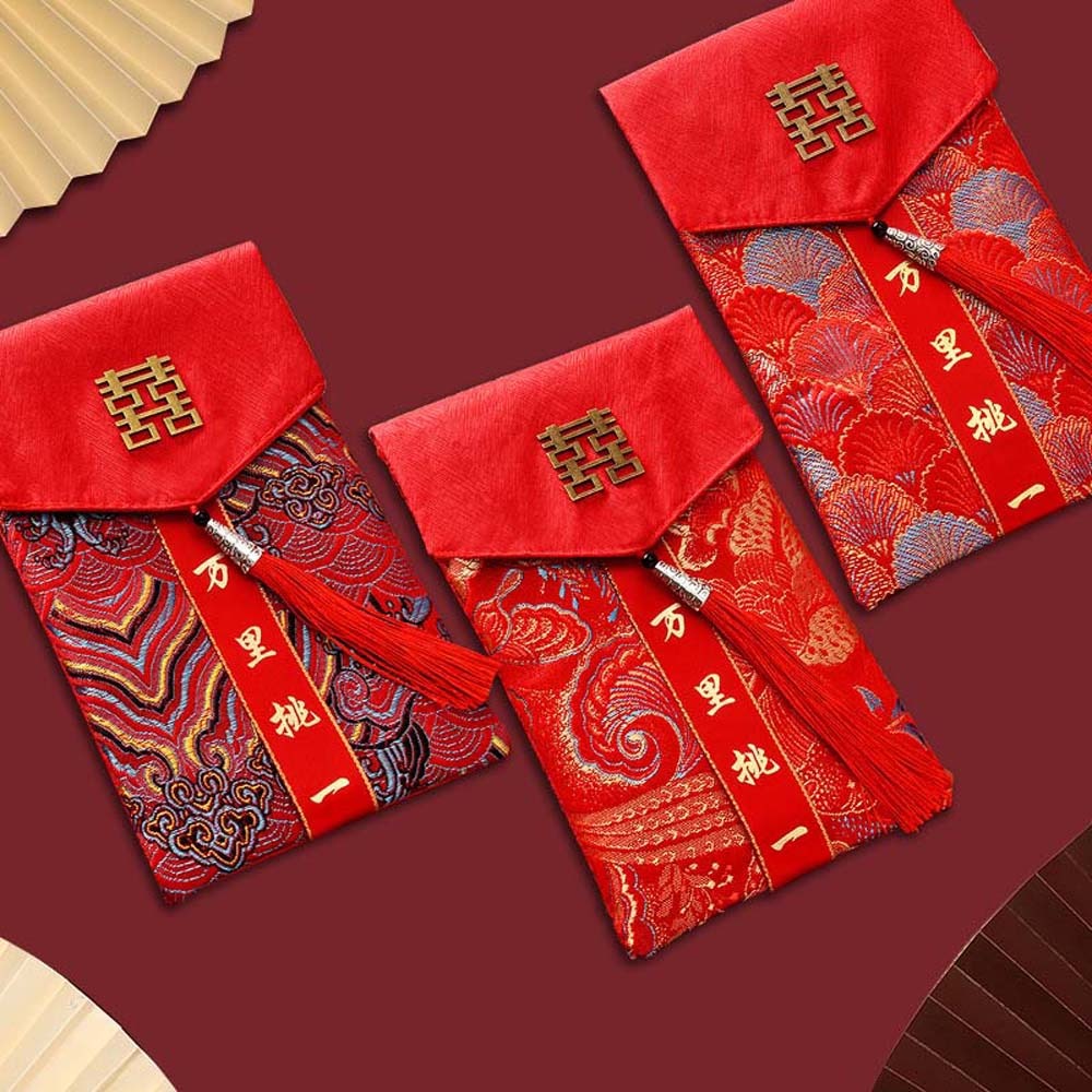 새해 축복의말 브로케이드 붉은 봉투 설날 브로케이드 천 - Embroidery Red 리뷰 및 가격