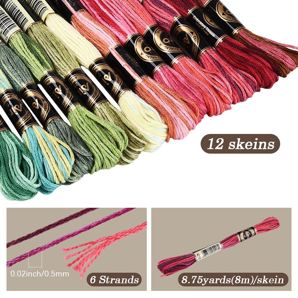 105야드 스티치 자수실 6합 다양한 색상의 우정실 폴 - Embroidery Floss 리뷰 및 가격
