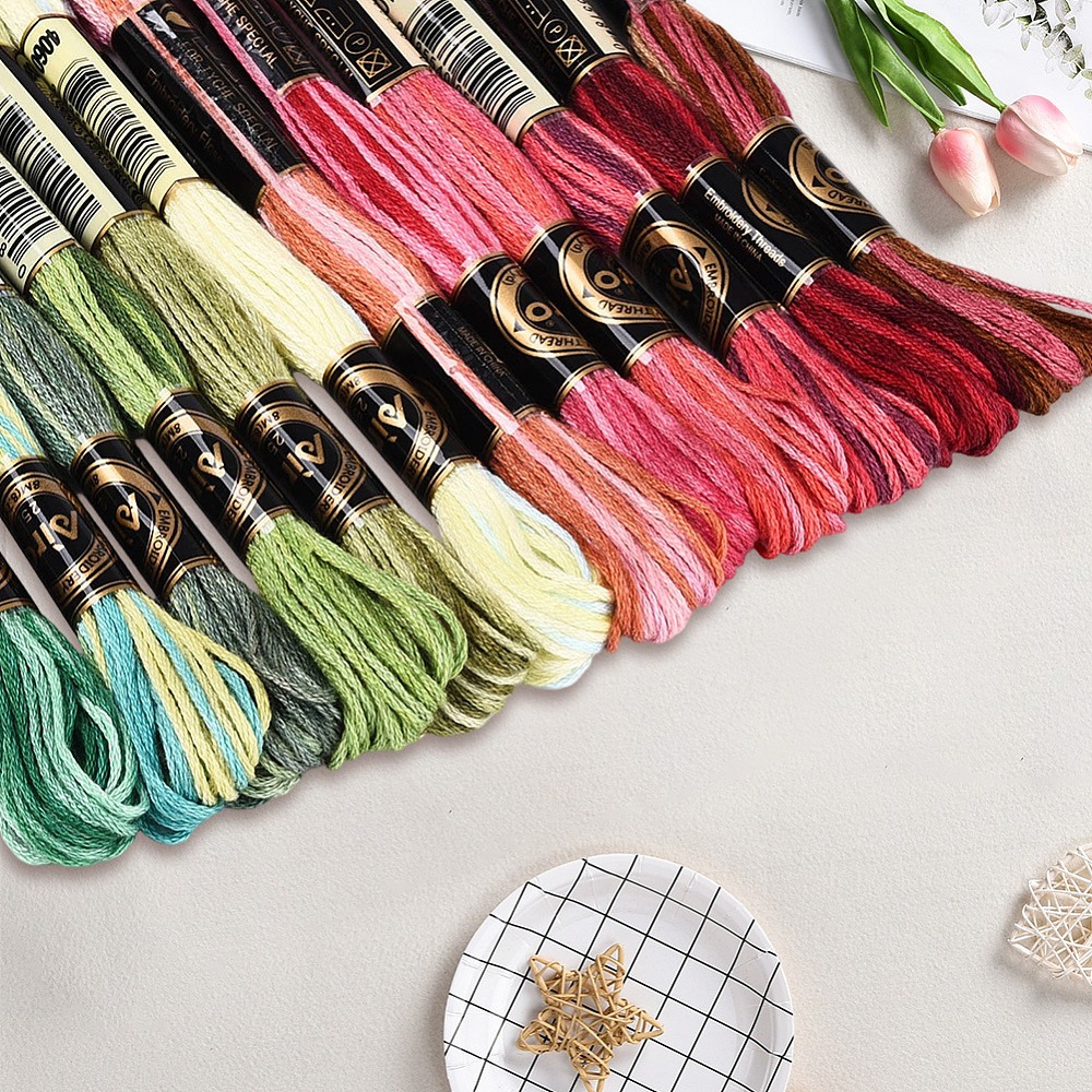 105야드 스티치 자수실 6합 다양한 색상의 우정실 폴 - Embroidery Floss 리뷰 및 가격