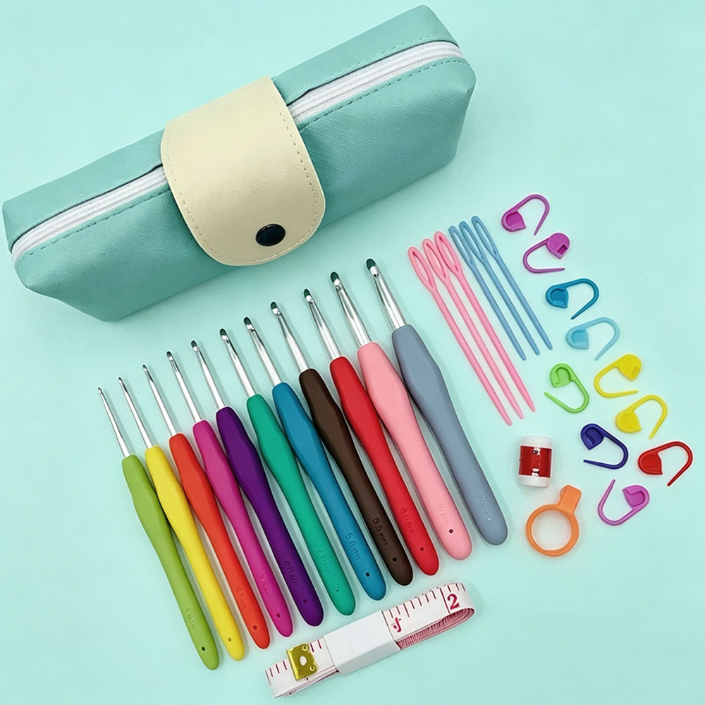 37개 크로셰 훅 세트, 보관 가방 포함, 부드러운 손 - Embroidery Needle 리뷰 및 가격