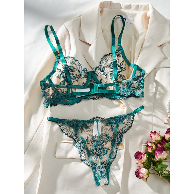 인기 섹시 란제리 플로럴 자수 시스루 메쉬 섹시하고 편 - Embroidery Set 리뷰 및 가격