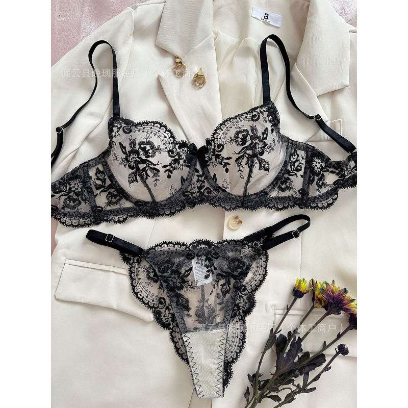 인기 섹시 란제리 플로럴 자수 시스루 메쉬 섹시하고 편 - Embroidery Set 리뷰 및 가격