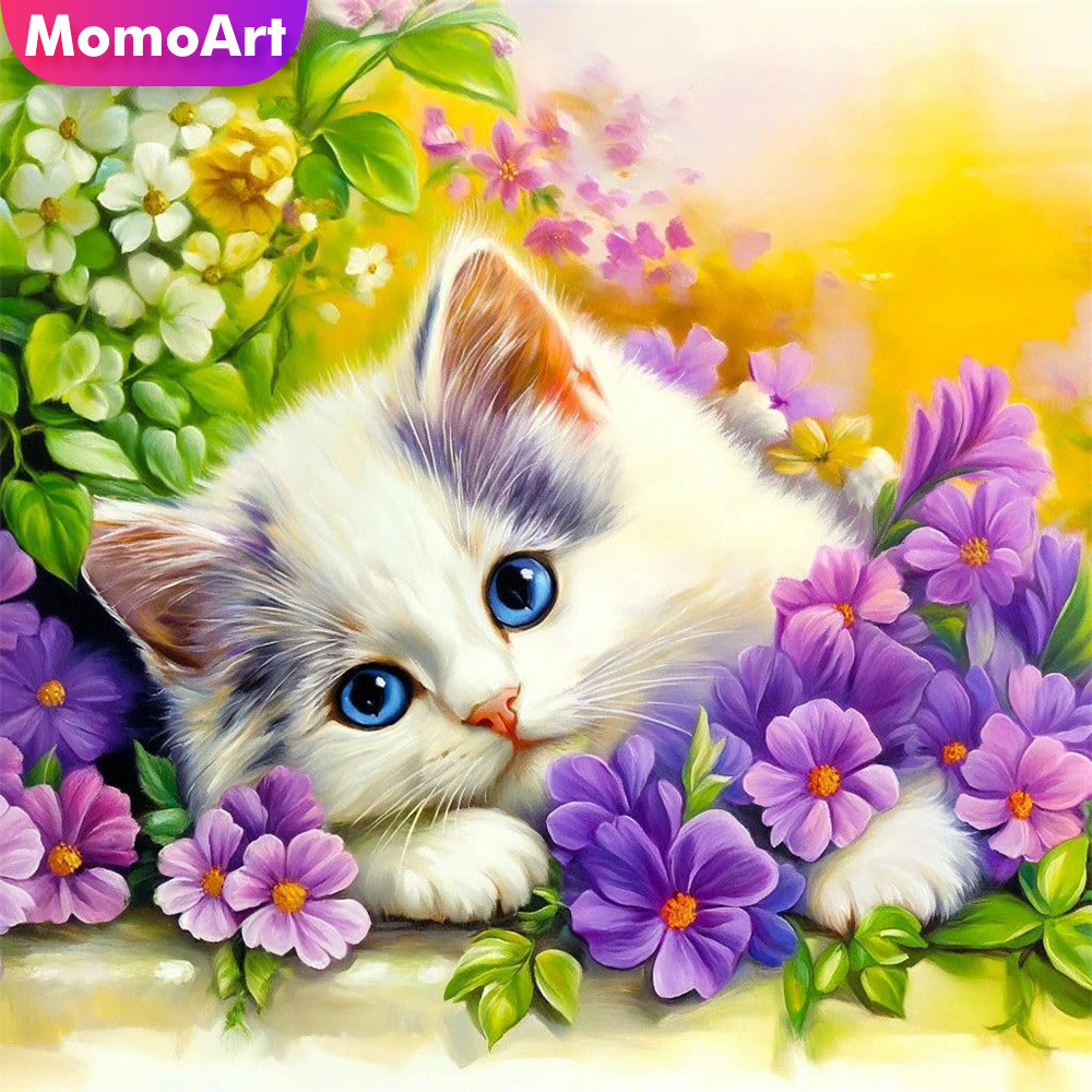모모아트 카운트드 크로스 스티치 고양이 동물 자수 원단 - Embroidery Design Patterns Flowers 리뷰 및 가격